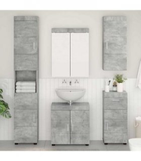 vidaXL Bathroom Furniture Set TULUM 5 pcs Concrete Grey