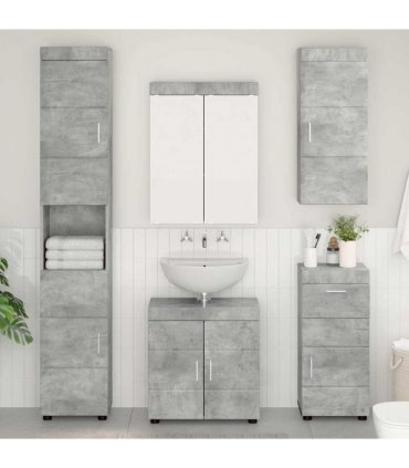 vidaXL Bathroom Furniture Set TULUM 5 pcs Concrete Grey