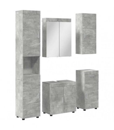 vidaXL Bathroom Furniture Set TULUM 5 pcs Concrete Grey