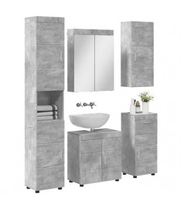 vidaXL Bathroom Furniture Set TULUM 5 pcs Concrete Grey
