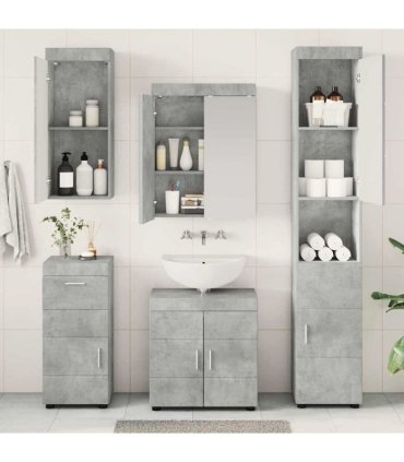 vidaXL Bathroom Furniture Set TULUM 5 pcs Concrete Grey