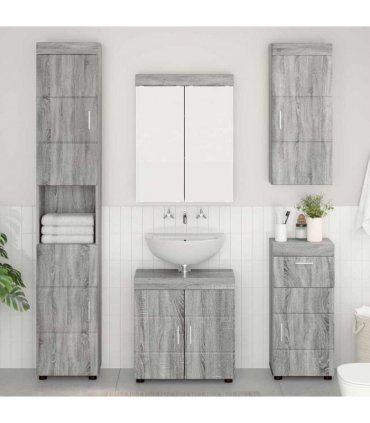 vidaXL Bathroom Furniture Set TULUM 5 pcs Grey Sonoma 60 x 34 x 63 cm