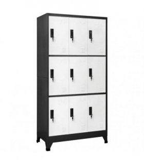 vidaXL Locker Cabinet Anthracite and White 90x45x180 cm Steel