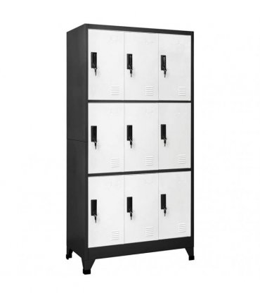 vidaXL Locker Cabinet Anthracite and White 90x45x180 cm Steel