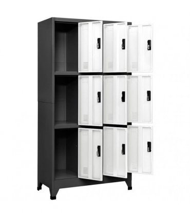 vidaXL Locker Cabinet Anthracite and White 90x45x180 cm Steel