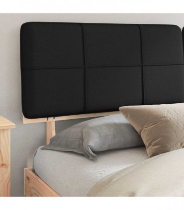 vidaXL Bed Frame with Upholstered Headboard Black 200 x 200 cm