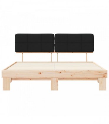 vidaXL Bed Frame with Upholstered Headboard Black 200 x 200 cm