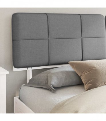 vidaXL Bed Frame with Upholstered Headboard Light Grey 200 x 200 cm