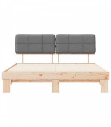 vidaXL Bed Frame with Upholstered Headboard Light Grey 180 x 200 cm