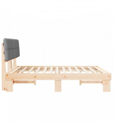vidaXL Bed Frame with Upholstered Headboard Light Grey 180 x 200 cm