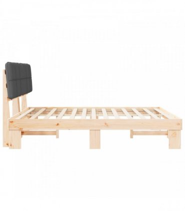 vidaXL Bed Frame with Upholstered Headboard Dark Grey 180 x 200 cm