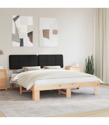 vidaXL Bed Frame with Upholstered Headboard Black 180 x 200 cm