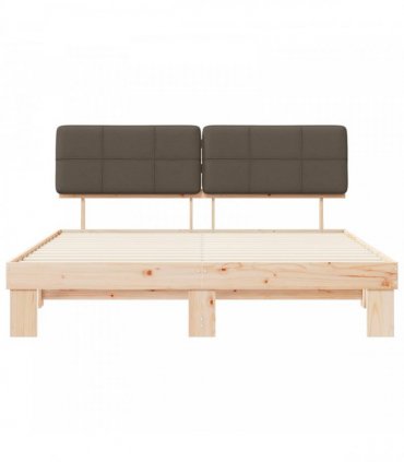 vidaXL Bed Frame with Upholstered Headboard Taupe 180 x 200 cm