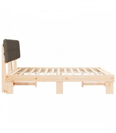 vidaXL Bed Frame with Upholstered Headboard Taupe 180 x 200 cm