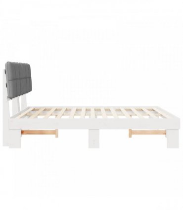 vidaXL Bed Frame with Upholstered Headboard Light Grey 180 x 200 cm