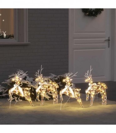 vidaXL Christmas Reindeer 4 pcs 80 LEDs Warm White