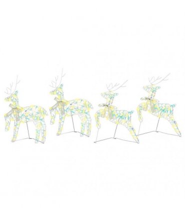 vidaXL Christmas Reindeer 4 pcs 80 LEDs Warm White
