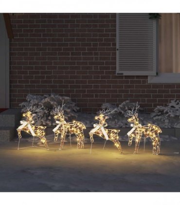 vidaXL Christmas Reindeer 4 pcs 80 LEDs Warm White