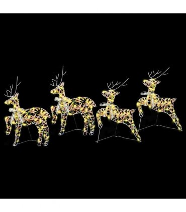 vidaXL Christmas Reindeer 4 pcs 80 LEDs Warm White