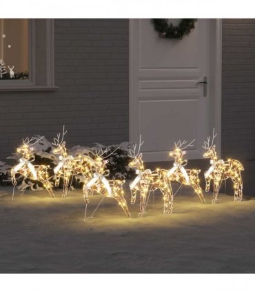 vidaXL Christmas Reindeer 6 pcs 180 LEDs Warm White