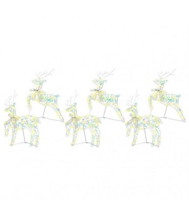 vidaXL Christmas Reindeer 6 pcs 180 LEDs Warm White