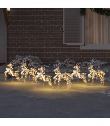 vidaXL Christmas Reindeer 6 pcs 180 LEDs Warm White