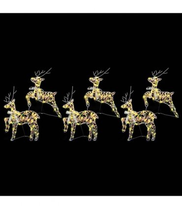 vidaXL Christmas Reindeer 6 pcs 180 LEDs Warm White