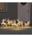 vidaXL LED Reindeers 5 pcs 40 LEDs Multicoulur 42 x 15 x 64 cm PET