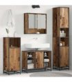 vidaXL Bathroom Furniture Set Old Wood 35 x 37.5 x 188.5 cm