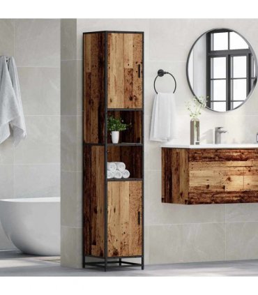 vidaXL Bathroom Furniture Set Old Wood 35 x 37.5 x 188.5 cm