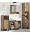 vidaXL Bathroom Furniture Set Artisan Oak 35 x 37.5 x 188.5 cm