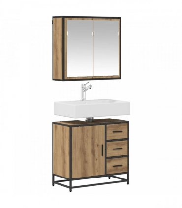 vidaXL Bathroom Furniture Set 2 pcs Artisan Oak Engineered Wood