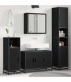 vidaXL Bathroom Furniture Set 4 pcs Black Oak 90 x 33 x 60 cm