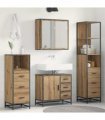 vidaXL Bathroom Furniture Set 4 pcs Artisan Oak Engineered Wood