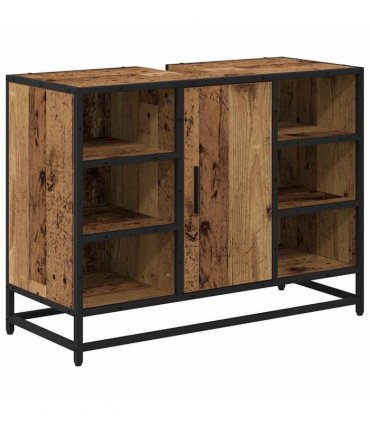 vidaXL Bathroom Furniture Set 4 pcs Old Wood Engineered Wood
