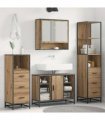 vidaXL Bathroom Furniture Set 4 pcs Artisan Oak Engineered Wood