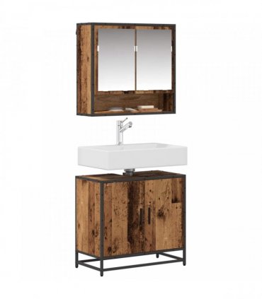 vidaXL Bathroom Furniture Set 2 pcs Old Wood Engineered Wood