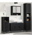vidaXL Bathroom Furniture Set 3 pcs Black Oak 35 x 37.5 x 188.5 cm