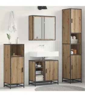 vidaXL Bathroom Furniture Set 3 pcs Artisan Oak 65 x 33 x 60 cm