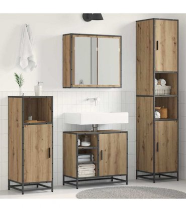 vidaXL Bathroom Furniture Set 3 pcs Artisan Oak 65 x 33 x 60 cm