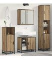 vidaXL Bathroom Furniture Set 3 pcs Artisan Oak 65 x 33 x 60 cm