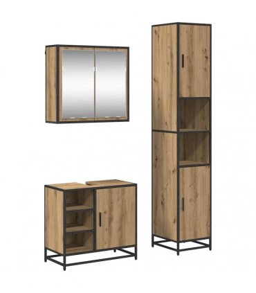 vidaXL Bathroom Furniture Set 3 pcs Artisan Oak 65 x 33 x 60 cm