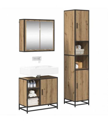 vidaXL Bathroom Furniture Set 3 pcs Artisan Oak 65 x 33 x 60 cm