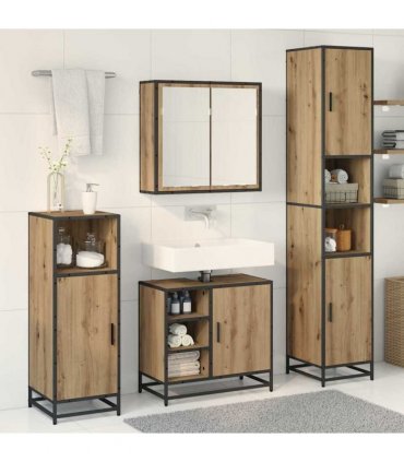 vidaXL Bathroom Furniture Set 3 pcs Artisan Oak 65 x 33 x 60 cm