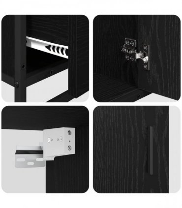 vidaXL Bathroom Furniture Set 3 pcs Black Oak Engineered Wood