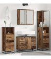 vidaXL Bathroom Furniture Set 3 pcs Old Wood Engineered Wood