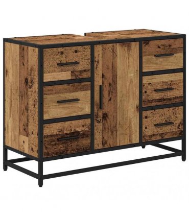 vidaXL Bathroom Furniture Set 3 pcs Old Wood Engineered Wood