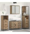 vidaXL Bathroom Furniture Set 3 pcs Artisan Oak Engineered Wood