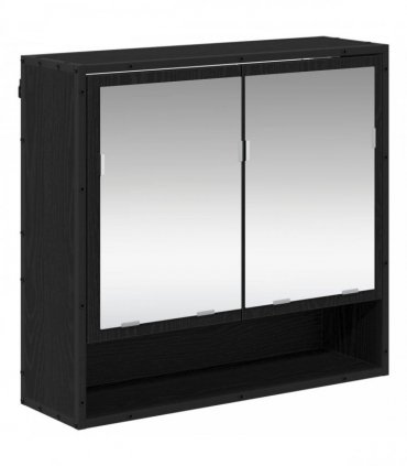 vidaXL Bathroom Furniture Set 2 pcs Black Oak Engineered Wood