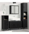 vidaXL Bathroom Furniture Set 3 pcs Black Oak 90 x 33 x 60 cm